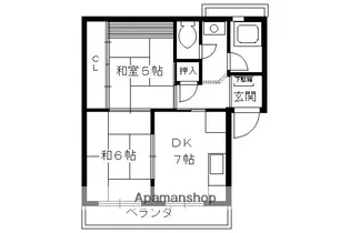 梅の宮ハイツ【302号室】の間取り