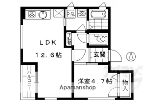 京洛舎 二人司【2階】の間取り