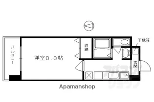 ハウスセゾン四条通【802号室】の間取り
