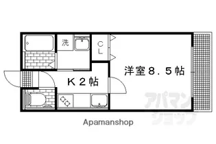 アジュール北白川【101号室】の間取り