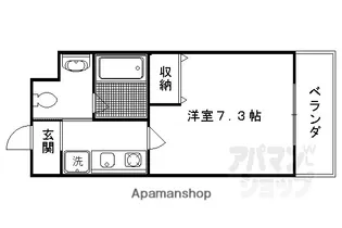 作思以度 衣笠【102号室】の間取り