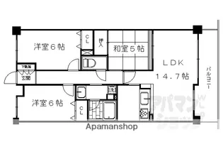 エスリード太秦三条天神川【605号室】の間取り