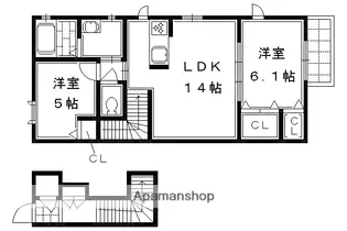 ラ・グリシン【202号室】の間取り