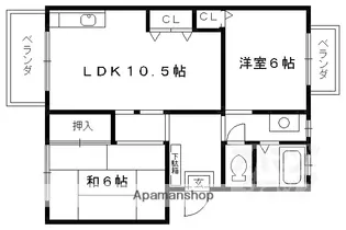 メゾン太秦【2階】の間取り
