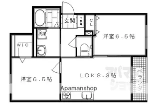 クアトロ妙心寺南【102号室】の間取り