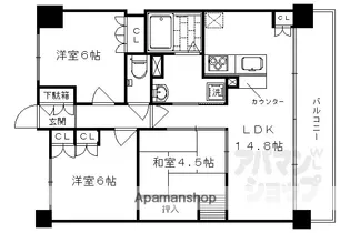 アトレ西院エルステージ【310号室】の間取り