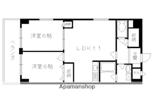 グランベール西七条【7階】の間取り
