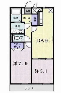 ガーデンヒル鳴滝【1階】の間取り