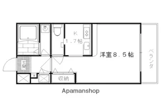ホワイトハイムKAGAMIISHI【210号室】の間取り