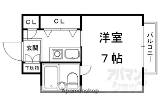 ハーモニーコーポ山根【2C号室】の間取り
