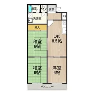 ロイヤルコーポ【4階】の間取り