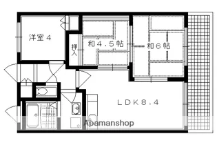 ドエル修学院【504号室】の間取り