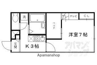 レオパレス西賀茂【102号室】の間取り