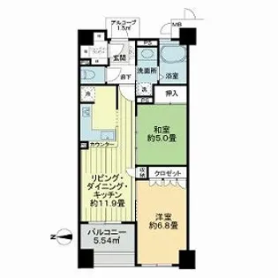 サーパスシティ西院日照町【4階】の間取り