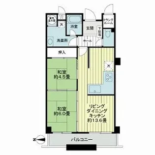 御所前スカイマンション【2階】の間取り