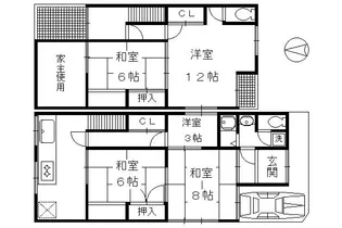 京都府京都市北区衣笠開キ町【一戸建】の間取り