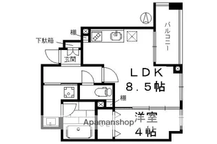 フェリオ千都【201号室】の間取り