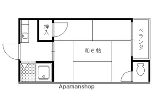 北白川ハイツ【16号室】の間取り