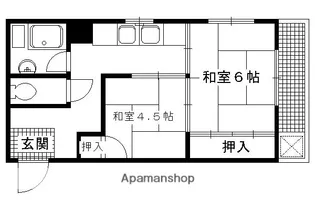 八瀬ロイヤルハイツ【303号室】の間取り