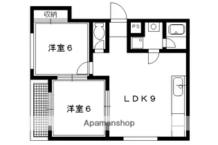 ベルデュール岩倉【202号室】の間取り