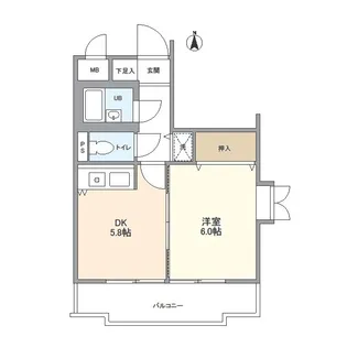 ハウゼ紫竹【201号室】の間取り