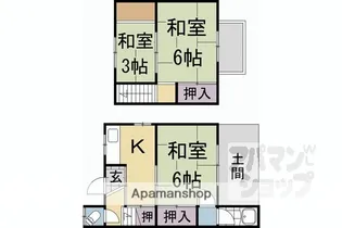 京都府京都市南区久世中久世町2丁目【テラスハウス】の間取り