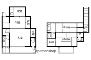 京都府京都市右京区龍安寺五反田町【タウンハウス】の間取り
