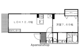 シャーメゾン西陣【101号室】の間取り