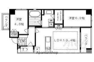 ブランズ京都烏丸御池【601号室】の間取り