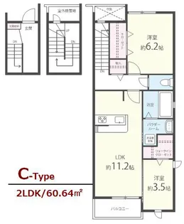 モア・ロック京都西院【3階】の間取り
