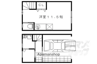 下鴨ゼファー松ヶ崎桜木町【B号室】の間取り