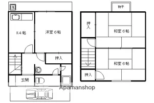 京都府京都市右京区太秦青木ケ原町【一戸建】の間取り