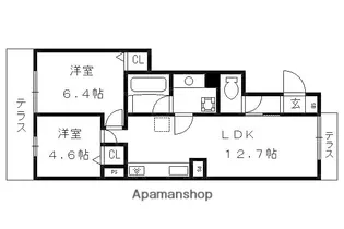 セジュール烏丸御池【101号室】の間取り