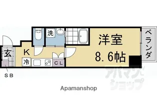 KCCフラット河原町【7階】の間取り