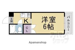 衣笠コーポ梛【107号室】の間取り