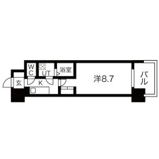 アーバンフラッツ五条堀川【1210号室】の間取り