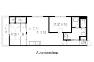 シャルマン北山堀川【3-A号室】の間取り