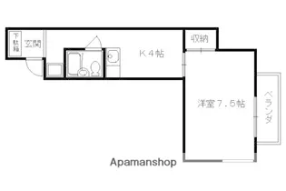 グランディール堀川【402号室】の間取り