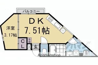 CREO太秦天神川【102w号室】の間取り