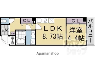 FIELDPOINT四条大宮【103号室】の間取り