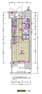 プレサンスTHE KYOTO 新町通【0211号室】の間取り