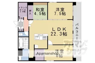 GーCREST京都四条烏丸【1102号室】の間取り