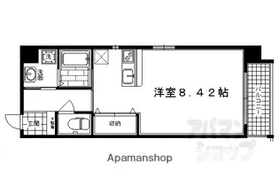 サンクチュアリ四条高倉【201号室】の間取り