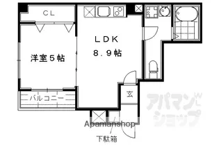 MORE五条II【405号室】の間取り