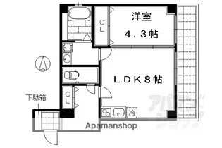 アイカーサ麩屋町【205号室】の間取り