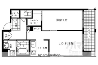 アスヴェル京都烏丸五条【801号室】の間取り