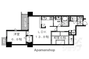 アパガーデンスクエア四条烏丸【803東リ号室】の間取り