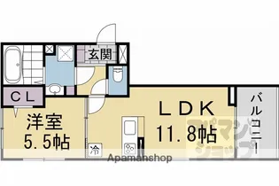 DーROOM葛野大路御池【3階】の間取り