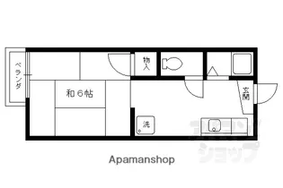 シャルム衣笠【206号室】の間取り