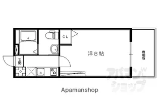 フラッティ吉野町B【107号室】の間取り